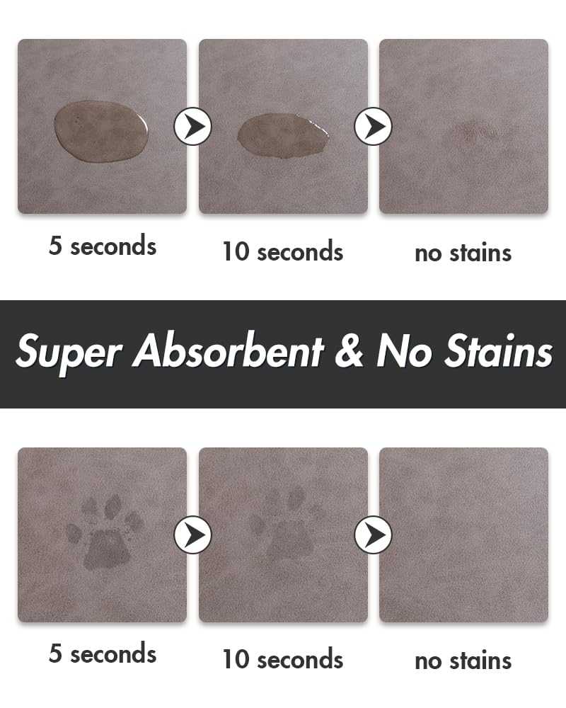 MontVoo - Tapis d'alimentation absorbant pour animaux de compagnie - Tapis pour chien sans taches pour bol de nourriture et d'eau - Séchage rapide - Tapis de distributeur d'eau pour chien, chat et