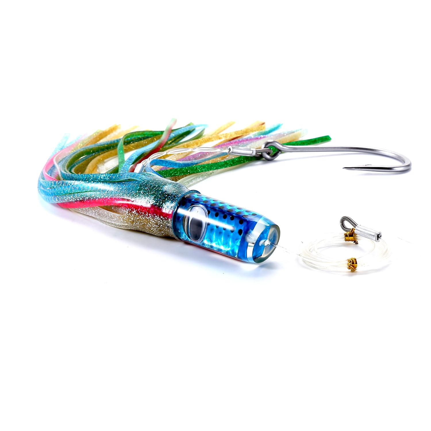 11 inch Trolling Tuna Lure for Mahi Marlin Dolphin Wahoo Shark Sailfish with Rigged Hooks Big Game Fishing Saltwater Lure Deep Sea