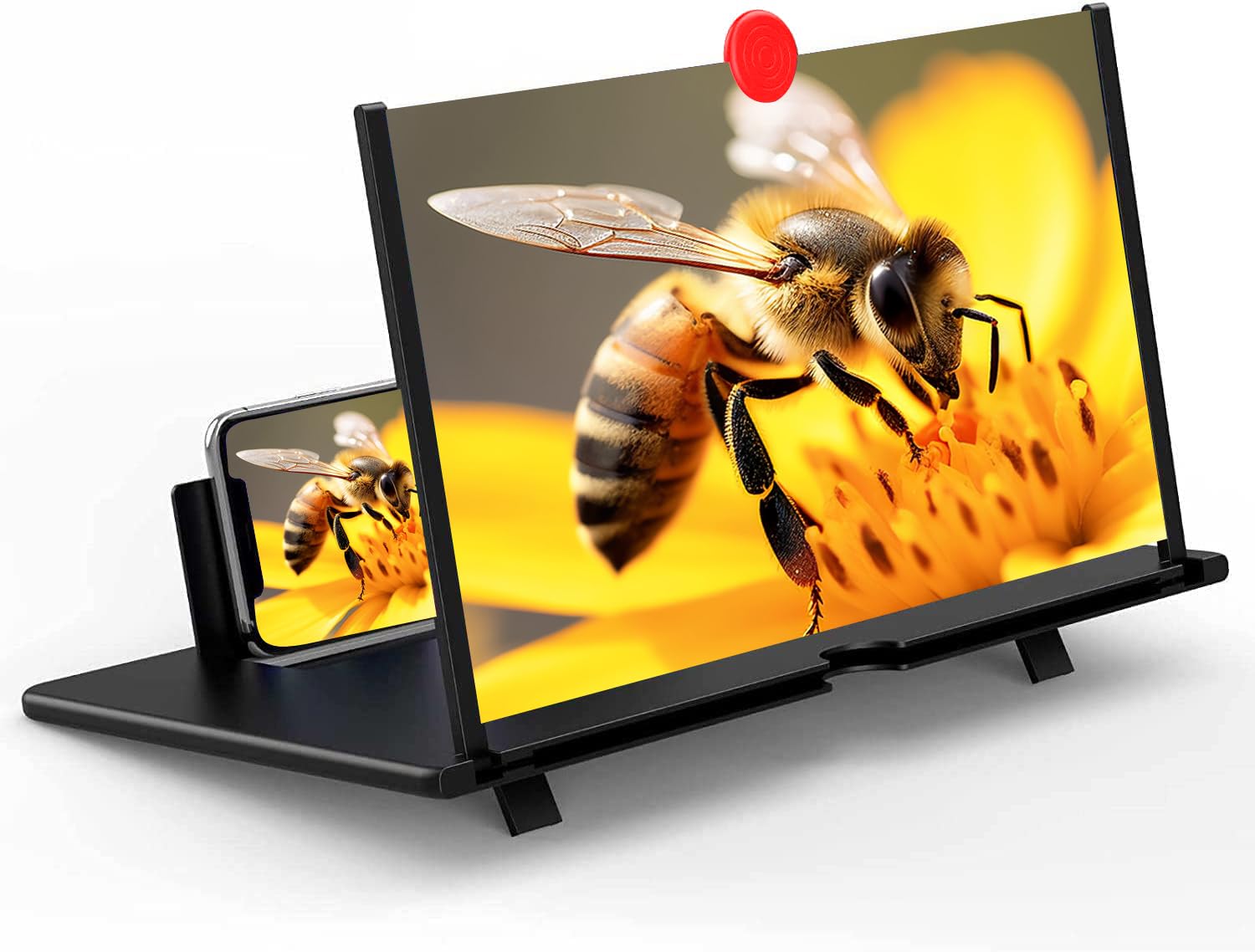 Lupa do ekranu 30,5 cm (12"), powiększająca ekran 3D HD, projektor do filmów, filmów i gier, składany stojak na telefon ze wzmacniaczem ekranu, kompatybilny ze wszystkimi smartfonami