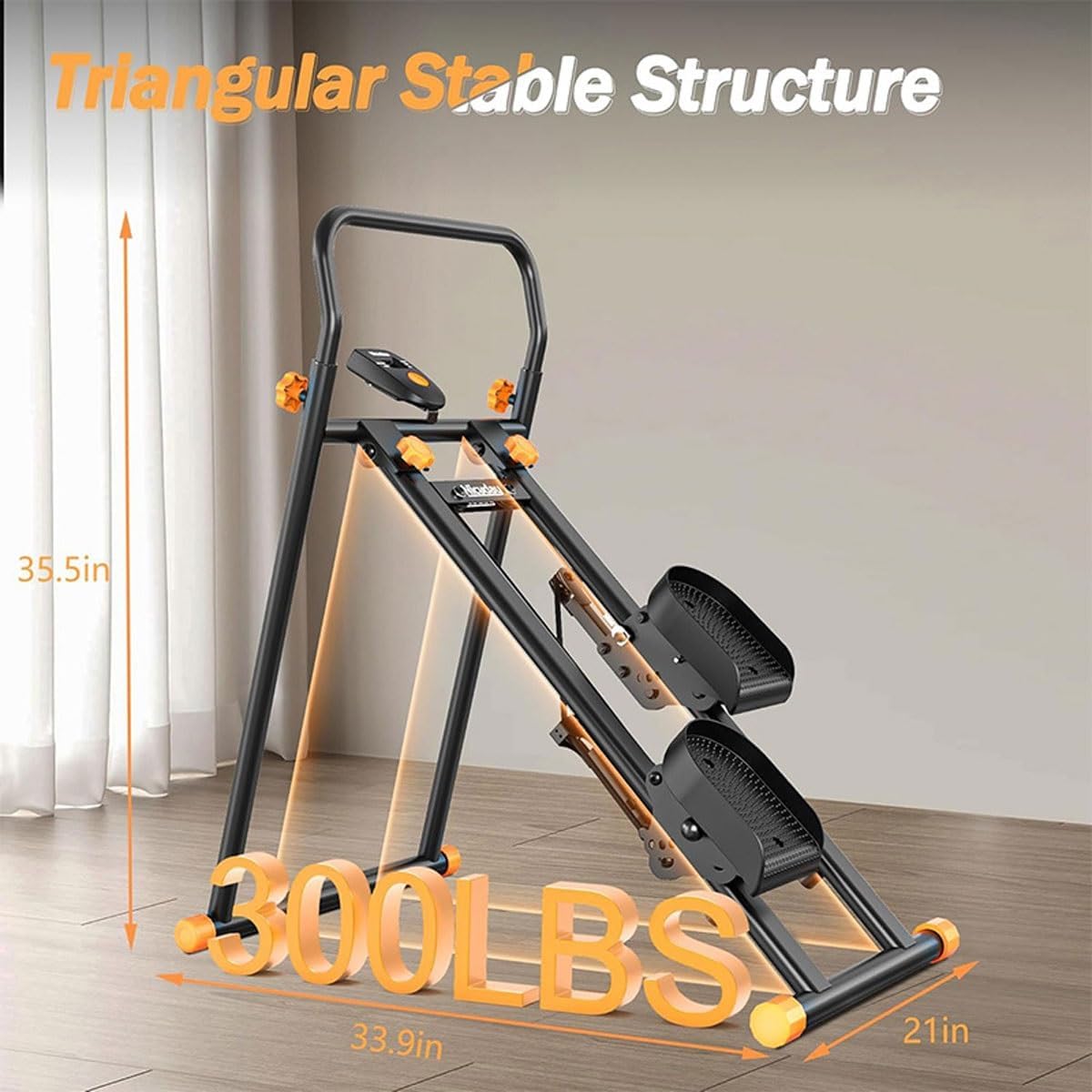 Stair Stepper Climber,Foldable Vertical Climber Exercise Machine with Adjustable Handlebar & Pedals,Compact Folding Cardio Exercise Climber,for Home Gym Exercise