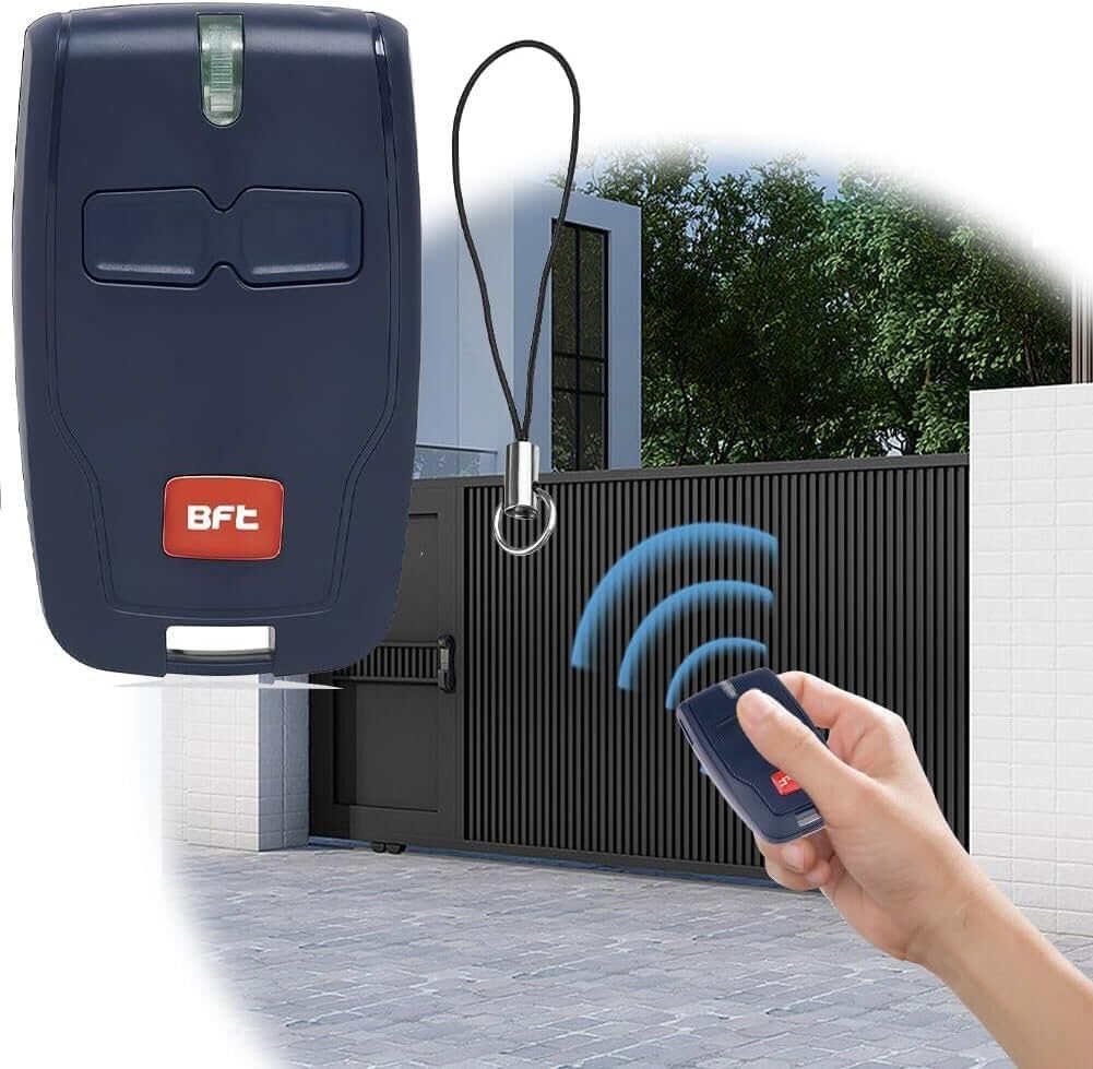 Telecomandi da 433MHz per apriportone BFT, sostitutivi per telecomando BFT Mitto 2, telecomando per garage a 2 canali con portachiavi, compatibile con sistema di cancello elettrico MITTO B