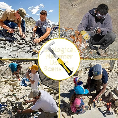 YTYLSJ 16-Piece Geological Rock Hammer Kit, Portable 32-ounce Hammer and Chisel Backpack Set, Suitable for Rock Hunting, Gold Mining, Ideal for Beginners and Enthusiasts.(yellow) - Thumbnail 6