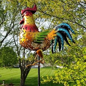 Tryme Chicken Decor Rooster Solar Lights Outdoor Decorative Garden Statue Gifts for Chicken Lovers Women Mother Metal Chicken Yard Art for Lawn Tryme Chicken Decor Rooster Solar Lights Outdoor Decorative Garden Statue Gifts for Chicken Lovers Women Mother Metal Chicken Yard Art for Lawn