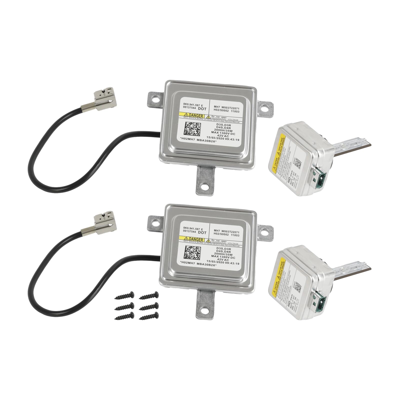 Xenon Steuergerät 8K0941597E mit D3S Xenon Brennern, HID Vorschaltgerät für Audi A1 A3 A4 A5 A6 A7 A8 Q3 Q5 Q7 S1 S3 S4 S5 S6 S7 S8 RS5 RS6 RS7 | für Volkswagen CC EOS Golf GTI Jetta