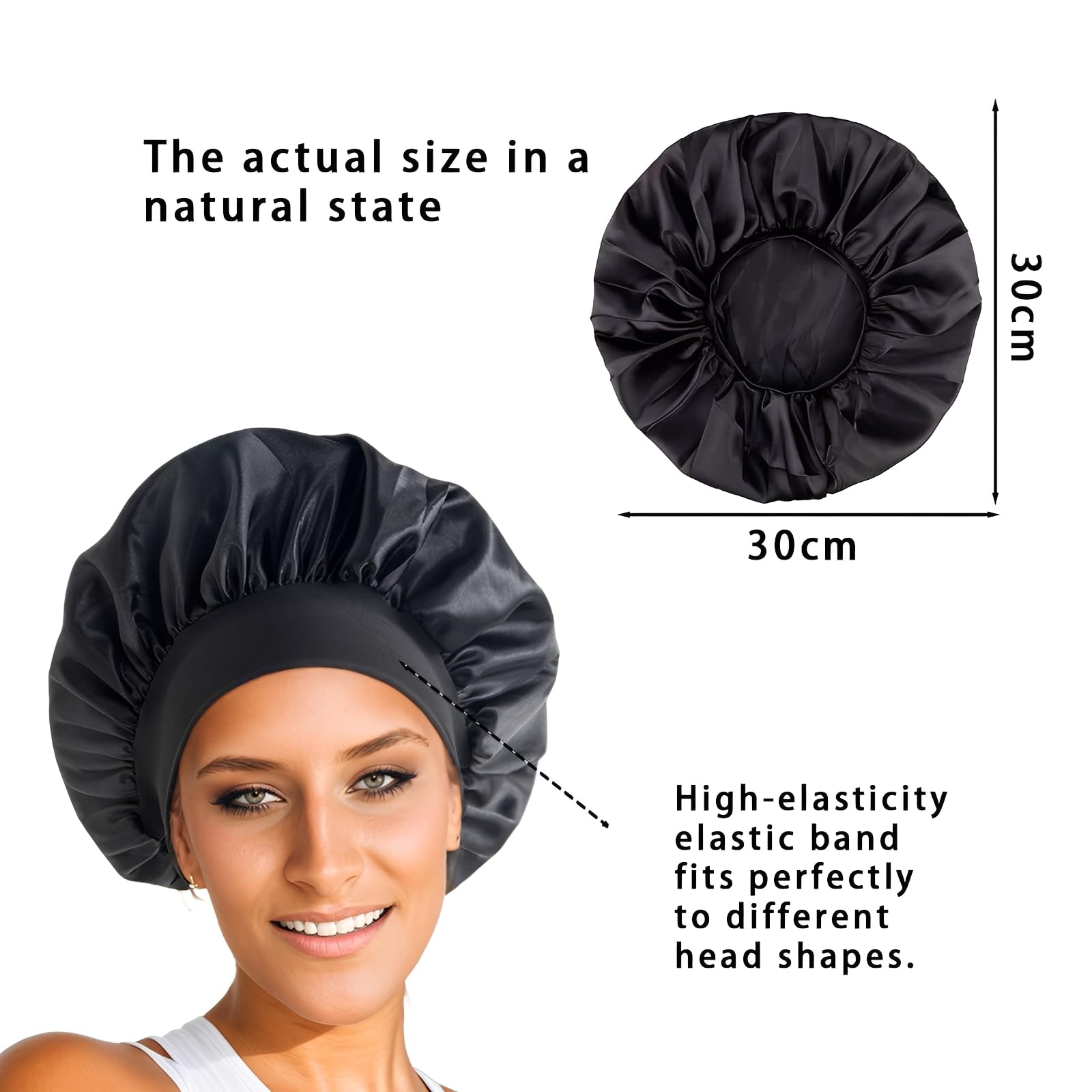 1pcs Silk Hair Wrap Sleeping,Ergonomic Design Single Layer Elastic Hair Care Hair Band Head Cover for Worn When Washing face applying Makeup - Image 2