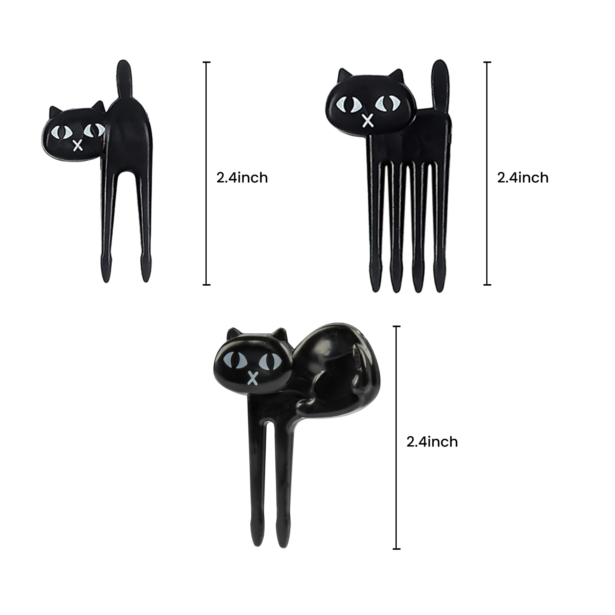 ICYANG Black Cat Food Picks For Kids Fruit Cocktail Picks Bento Lunch Box Forks Decor Party Accessories Palillos Decorativos Comida Cute Animal - View #10