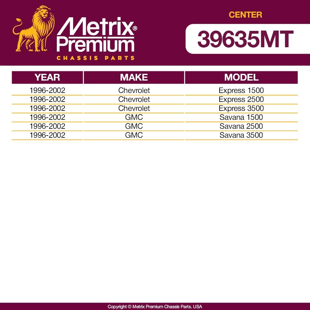 Metrix Premium Chassis Parts - Steering Drag Link Fits 96-02 Chevrolet Express 1500, 96-02 Express 2500, 96-02 Express 3500, 96-02 GMC Savana 1500, Savana 2500, GMC Savana 3500, DS1427, Made in Europe