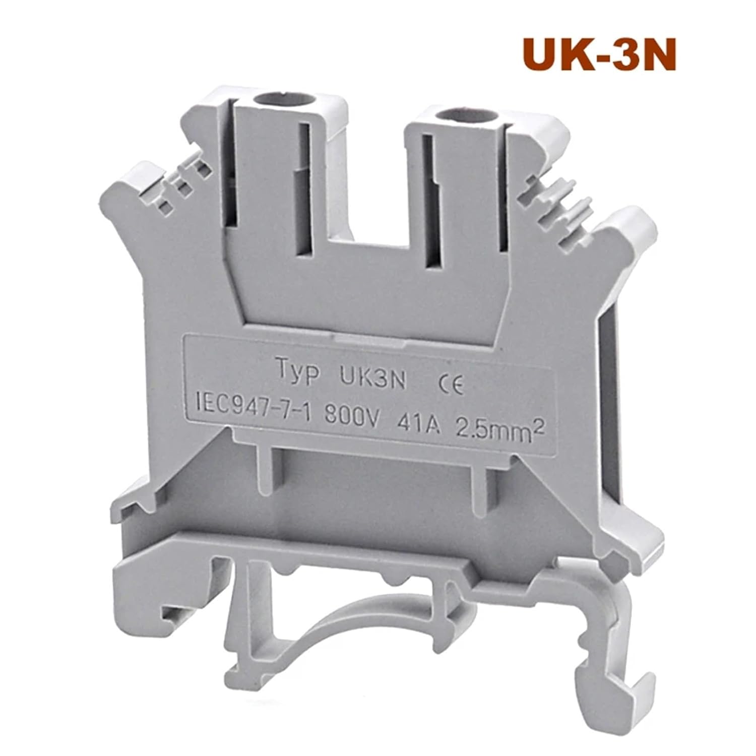 50/10Pcs Din Rail Universal Screw Terminal Block Bornier UK2.5B/3/5/6/10/16N/35 Brass Electric Wire Cable Connector(Blue,UK-16N (10Pcs))
