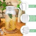 Pitchers acryliques avec couvercle et poignée, Snillok paquet de 2 1 Litre clair de l'eau Pitcher Incassable de boisson Pitche Transparent jus Conteneur d'eau Carafe Jug pour jus de lait Iced thé limoade (sans BPA)