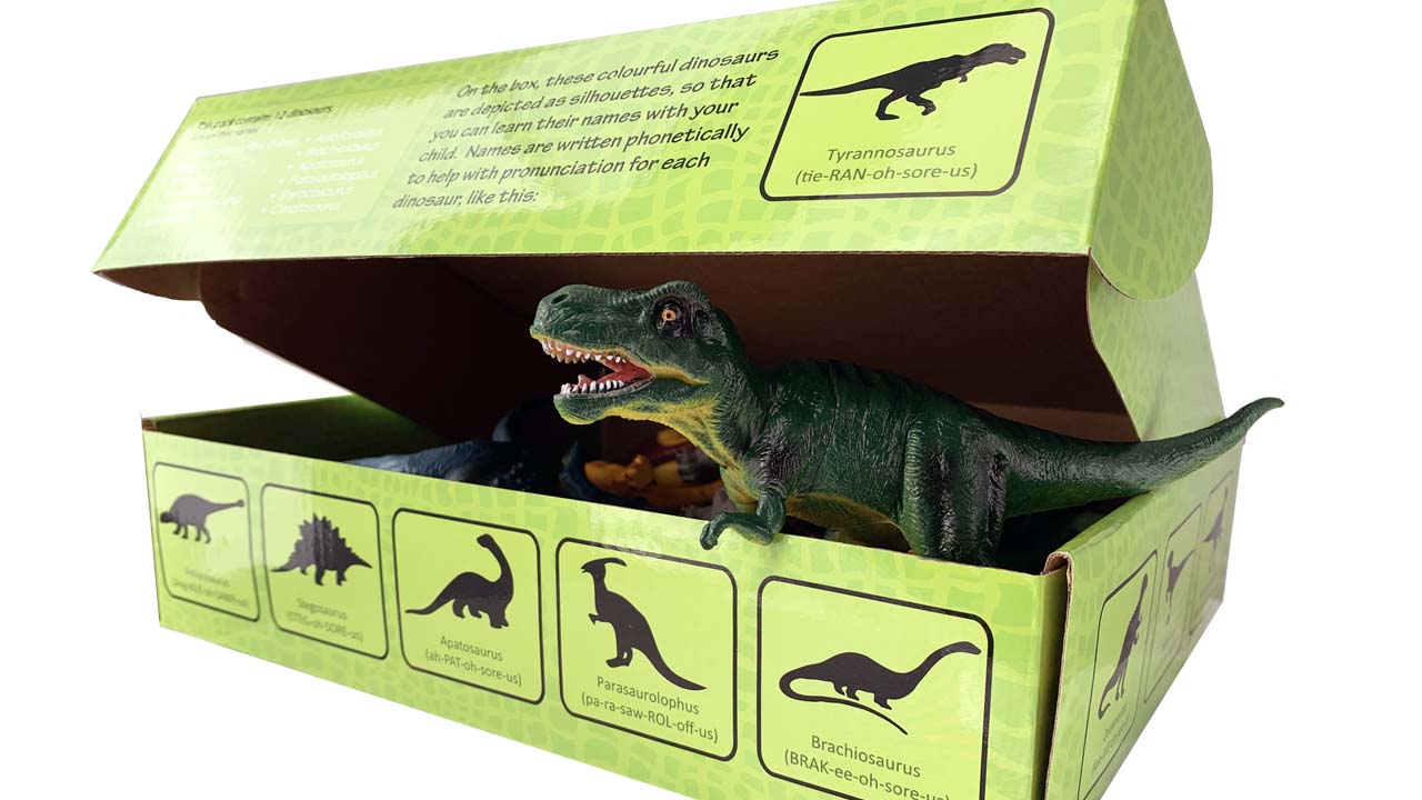 Lello-Monkey-Dinosaur-toys-large-plastic-dinosaurs-7-inch-figures-with-names-boxed-set-of-12-for-age-34567