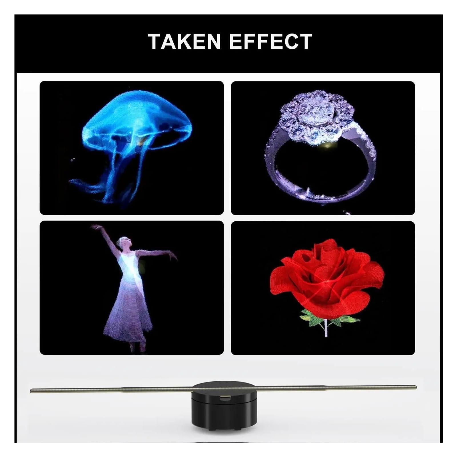 Wentylator z hologramem 3D, Projektor reklamowy 3D Wifi Led Sign Holograficzna lampa Odtwarzacz Zdalna reklama Wyświetlacz Hologram wentylatora