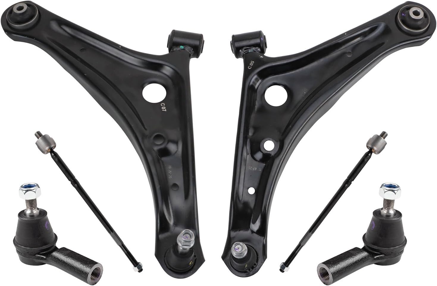 TRQ Front Steering & Suspension Kit Compatible with 14-23 Mitsubishi Mirage 17-23 Mirage G4