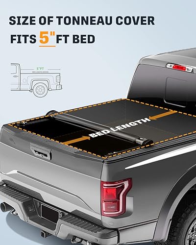 Miniatura 2 de FINDAUTO Se adapta a Ford Ranger 2019 - Funda de tonneau suave enrollable para cama de camioneta Styleside de 5 pies