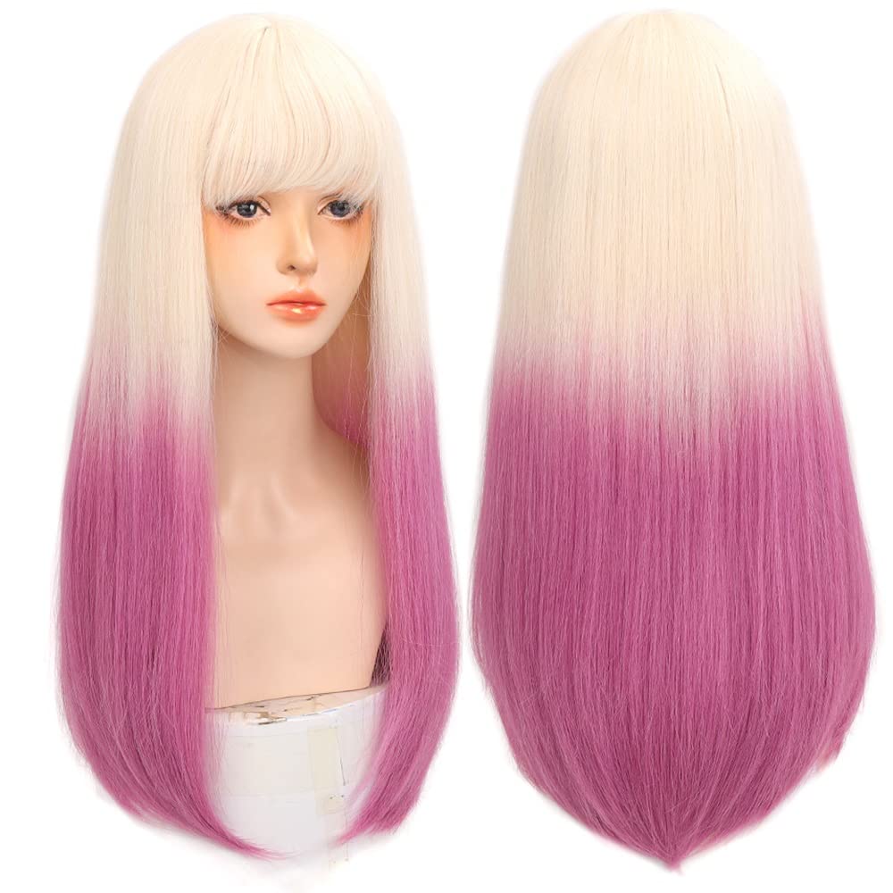 Amazon.co.jp: ロングストレートヘアウィッグ女性合成かつら女の子