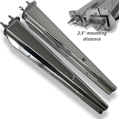 Miniatura 2 de Colgadores de acero inoxidable con solapa de barro de 30 pulgadas, semirremolques de 2.5 pulgadas, patrón de pernos con resorte, 1 par