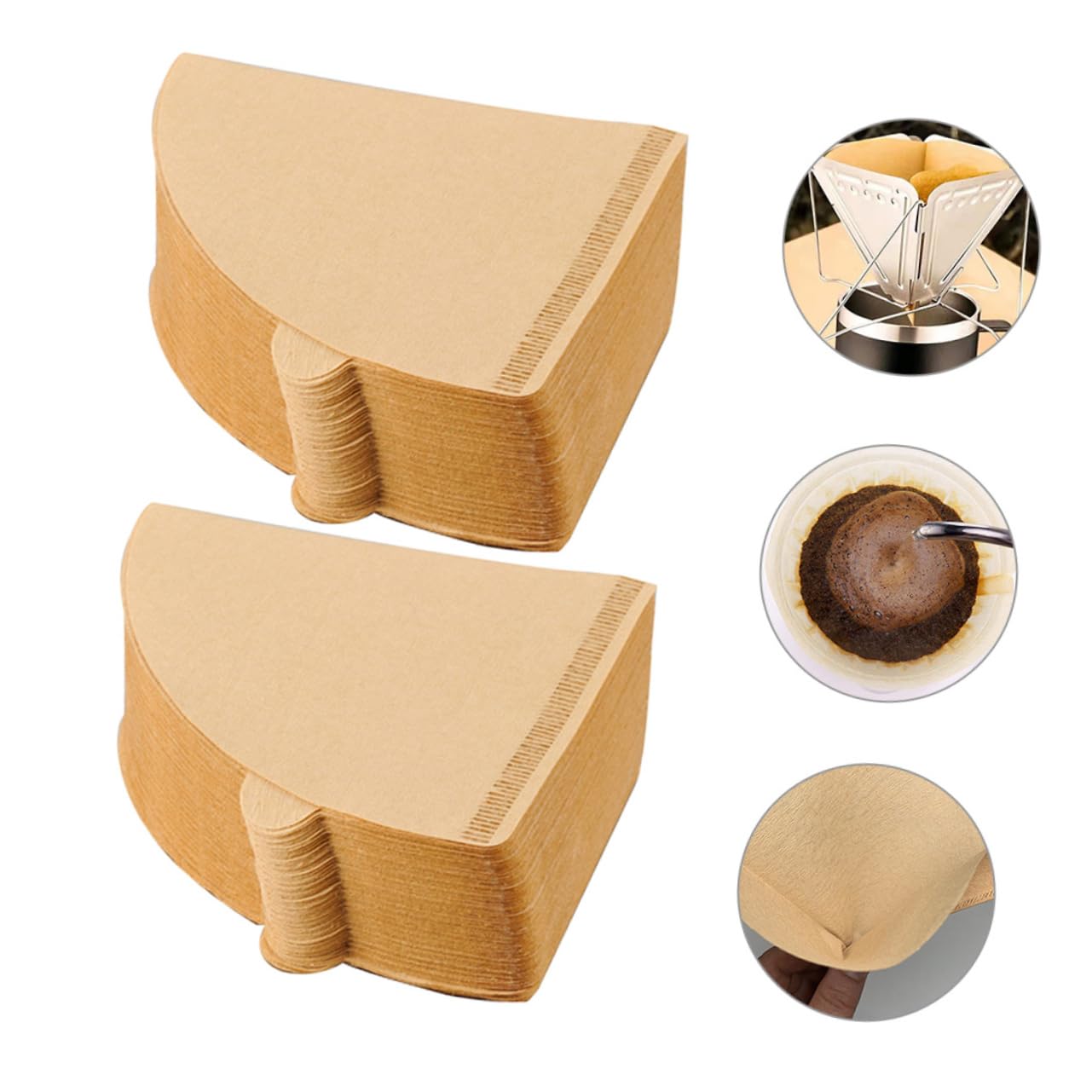 Cabilock 200Pcs Disposable Coffee Filter Paper Cones Single Use Espresso Filters for Drip Coffee Makers for Home Office Convenient Easy to Store