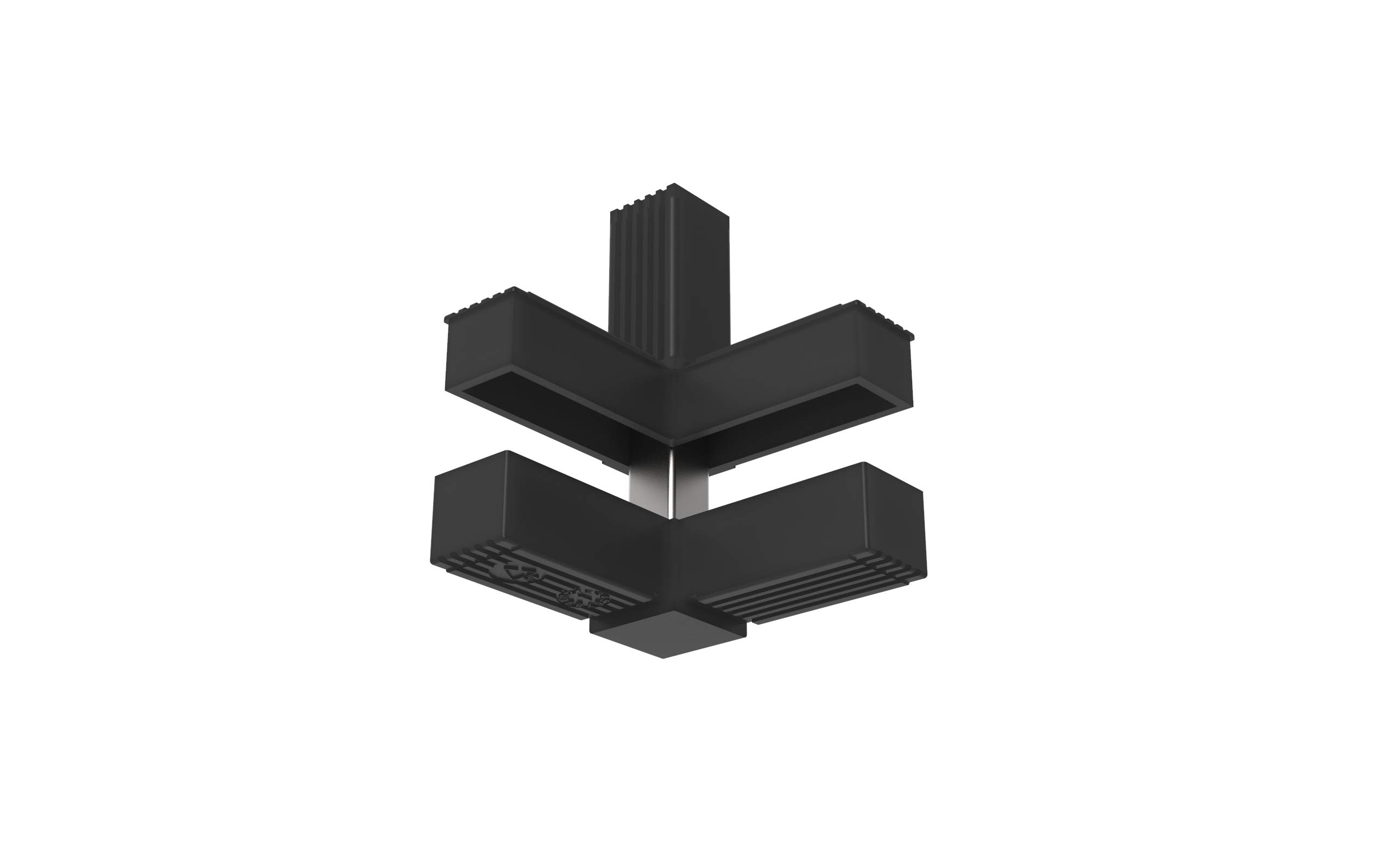 Conectores para tubos cuadrados (en Y) - 2 unidades / 25,00 x 25,00 (mm) (Con ALMA de Acero)
