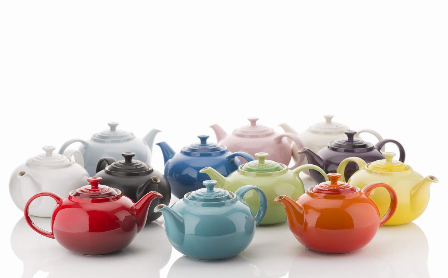 Le Creuset Teiera Classica Rotonda, 1,3 Litri, Gres, Ciliegia