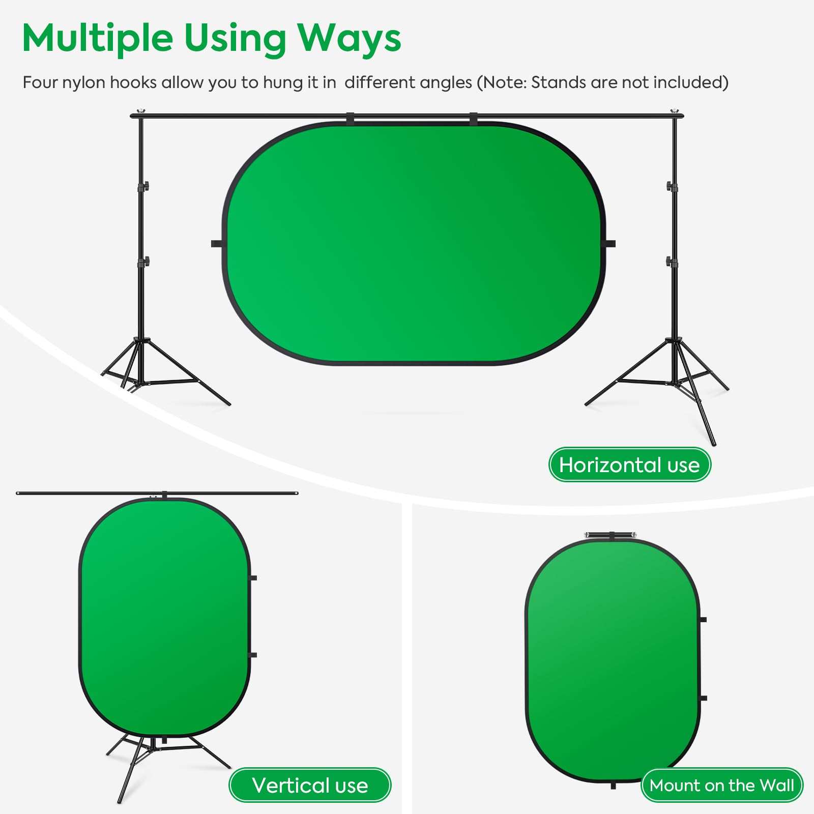 100 x 150 cm, sfondo verde per fotografia, schermo verde su entrambi i lati e schermo blu, sfondo pieghevole e reversibile 2 in 1 per fotografia, video di YouTube e live streaming