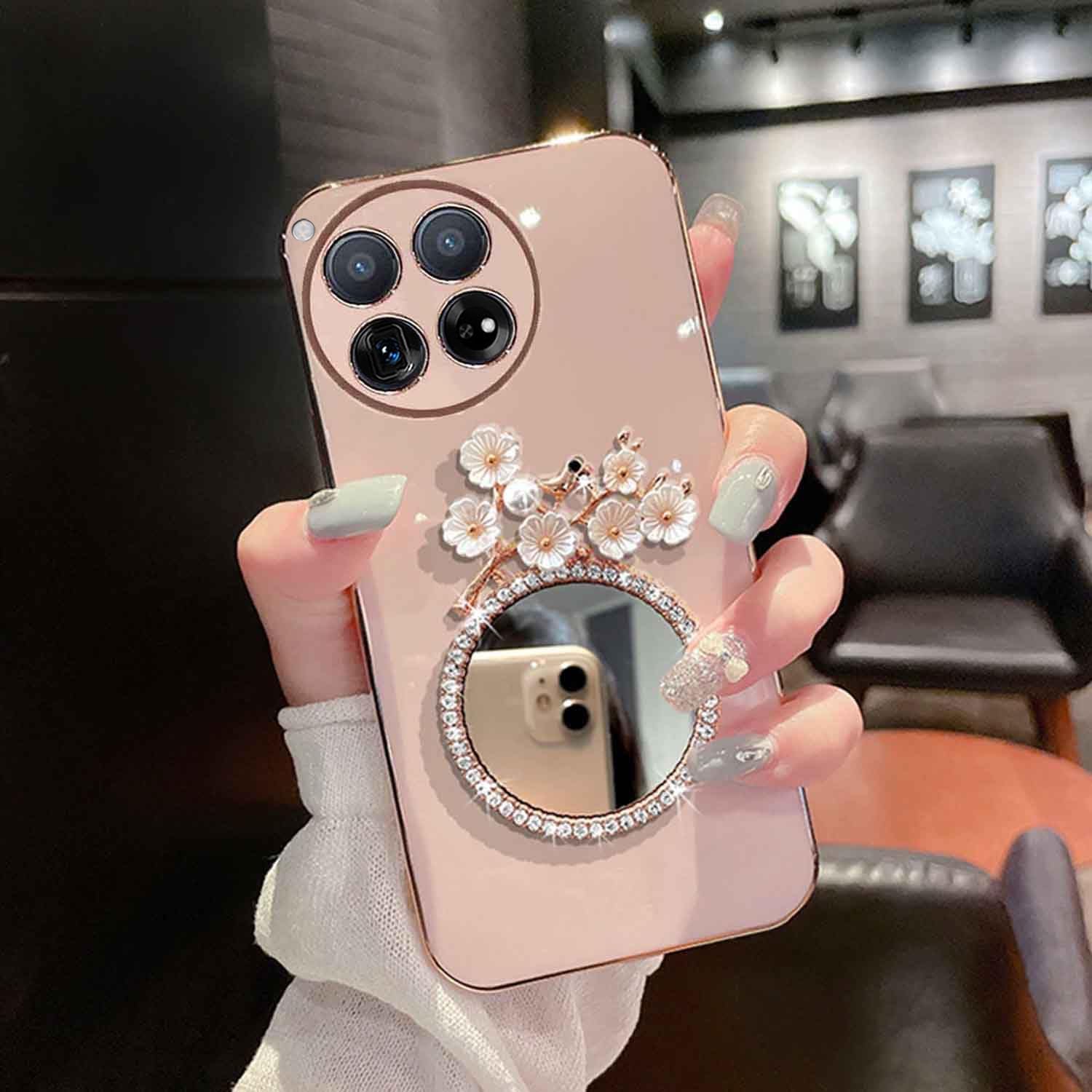 KC Back Cover for Oneplus 12 5G, Round Flower Mirror Electroplated Soft Silicone Camera Protection Case - Pink (B0CTY75XCN) Amazon Price History, Amazon Price Tracker