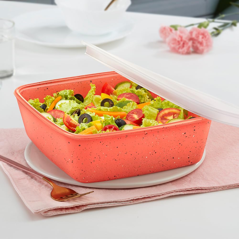 Borosil 1.6 L Kube Pink Baking & Serving Dish with Lid | Borosilicate Glass Round Shape Bakeware and Serveware Casserole Dish Tray | Microwave, Oven & Dishwasher Safe Bowl-image-34