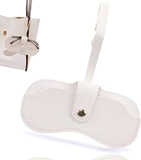 حافظة نظارات شمس محمولة من الجلد الناعم بتصميم رفيع وخفيف الوزن مع خطاف للتعليق في سلسلة المفاتيح وإغلاق معدني وحزام للحمل لنظارات القراءة للجنسين من جولينياو