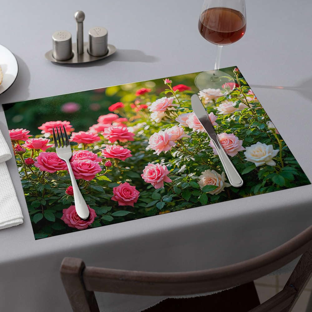 Sets de table jaunes lavables pour protéger la table de salle à manger des taches