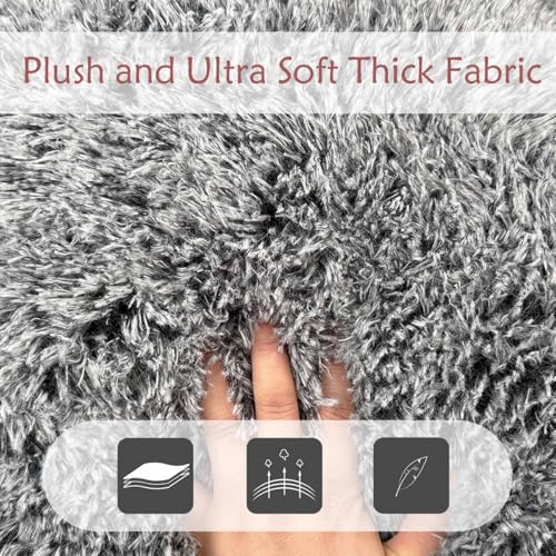 Image of Plush Faux Fur Bean Bag Chairs, Memory Foam Filled Sofa Chair Shape Bean Bag for Adults /Teens /Kids, Ultra-Soft Lazy Sofa for Living Room Bedroom College Dorm, Black