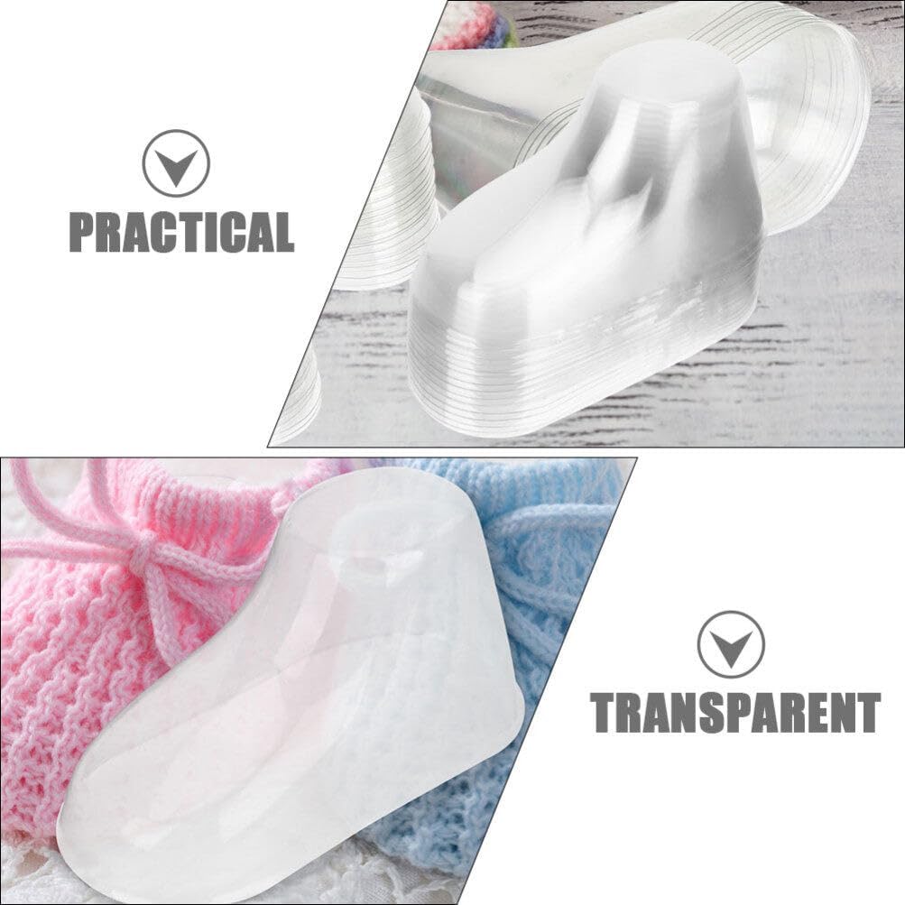 Kichvoe 120pcs Clear Feet Models Boy Girl Shoe Display Stands for Booties Socks Transparent Support for Shoe Shape Preservation for Nursery Use