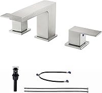 Vista 1 de Widespread Bathroom Faucets for Sink 3 Hole 2 Handles Bathtub Faucet with Supply Hoses and Pop Up Drain Lavatory Vanity Sink Faucet 8 Inch Bathroom