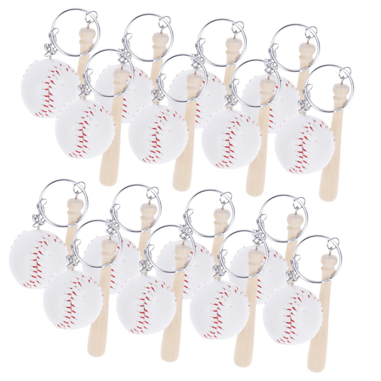 Uonlytech 16 pezzi Portachiavi da Baseball Forma di Mazza Ciondolo Sportivo per Donne Decorazione per Borse e Regalo Pratico e Resistente