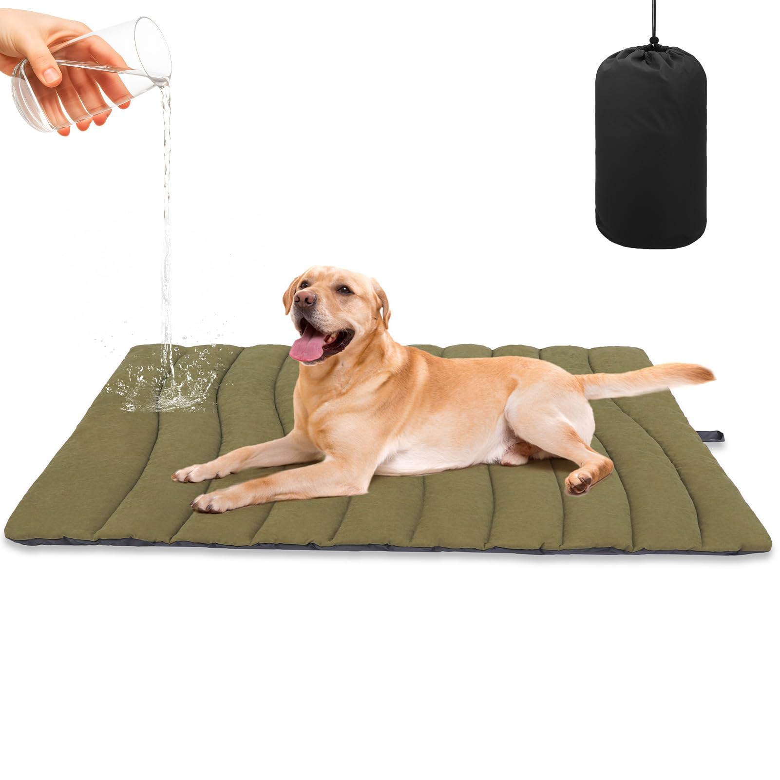 Lit extérieur pliable pour chien BINGPET, tapis imperméable lavable