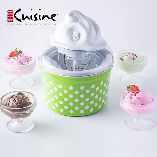 Miniatura 7 de Euro Cuisine Máquina para hacer helados, sorbete y yogur congelado, máquina para hacer helado casera y servir suave con 4 tazas de vidrio, cuenco
