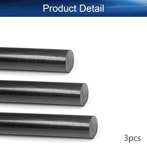 Miniatura 4 de Bettomshin 3 varillas POM de polioximetileno de 0.591in de diámetro externo de 3.3ft de longitud, barras redondas de plástico para ingeniería de