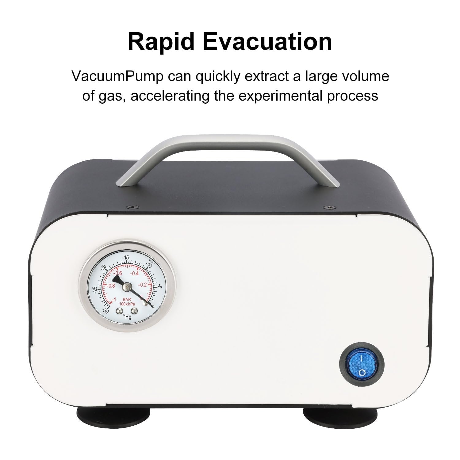 Laboratory Diaphragm Vacuum Pump Portable Mini Oilless Pump Oil Free with Rubber Tube for Laboratory Vacuum Filtration (10L/min)