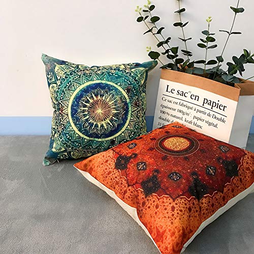 Gspirit 4 Stück Kissenbezug Indische Hippie Böhmischen Mandala Blume Dekorative Kissenhülle Baumwolle Leinen Werfen Sie… – Bild 6