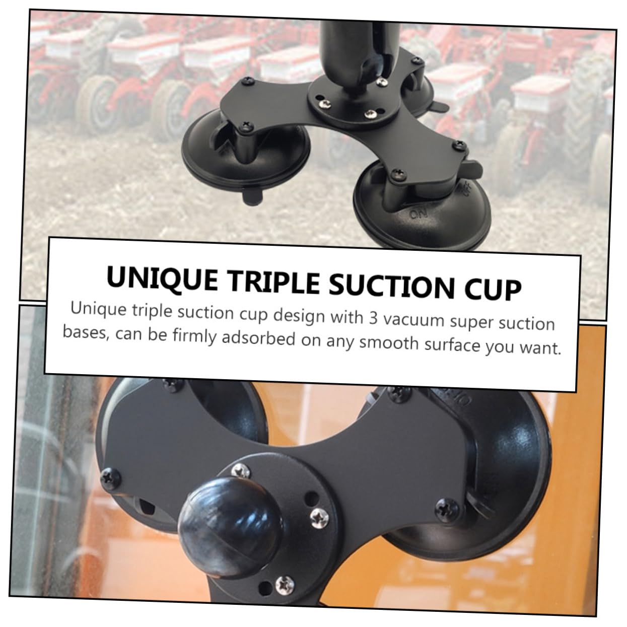 Hemobllo Soporte de Ventana con Triple Ventosa Ajustable de Bola Resistente Inoxidable Dispositivos Superficies