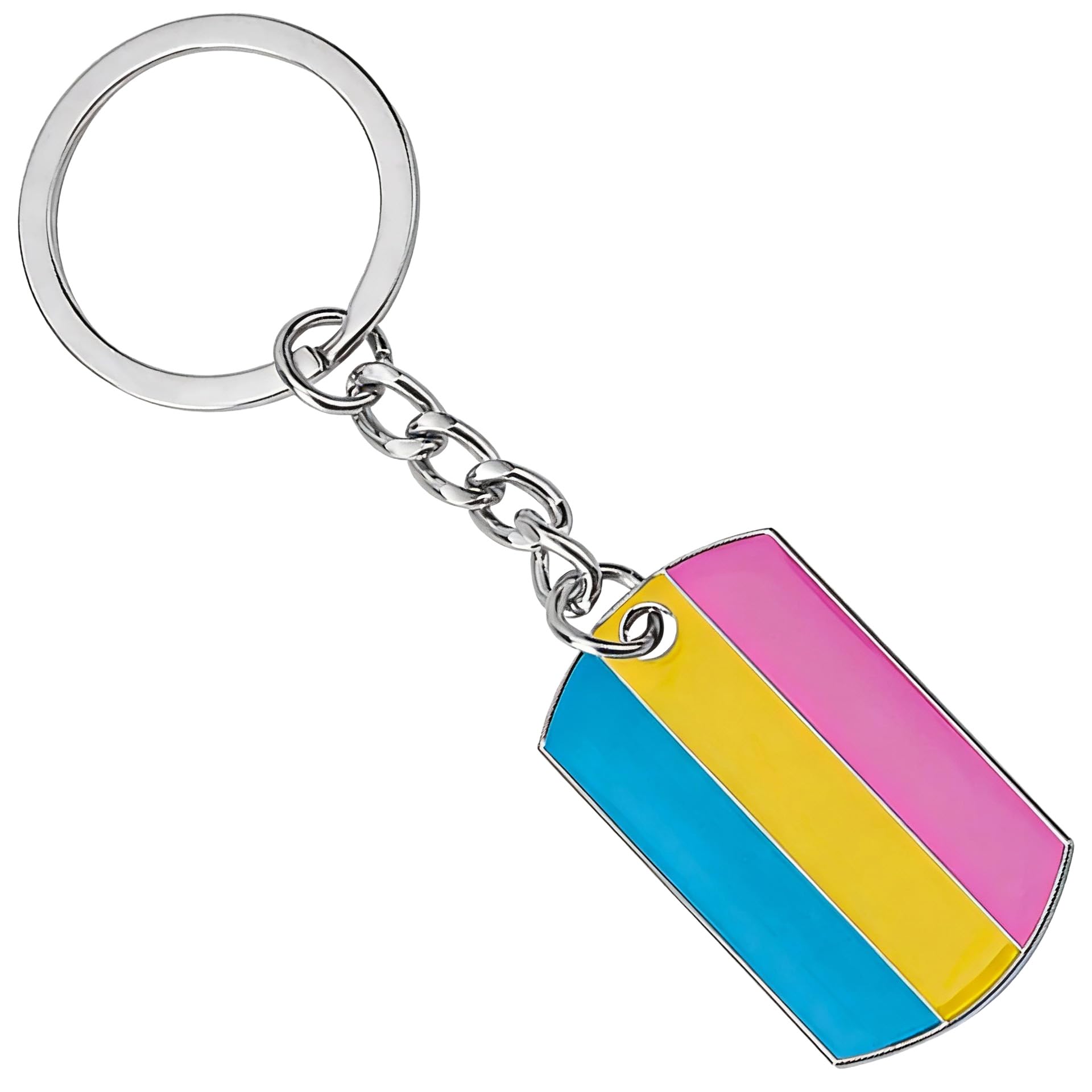 Panda Loco Unisex Pansexual Pride Lgbtqi+ Flag Dog Tag Keychain (Pansexual)
