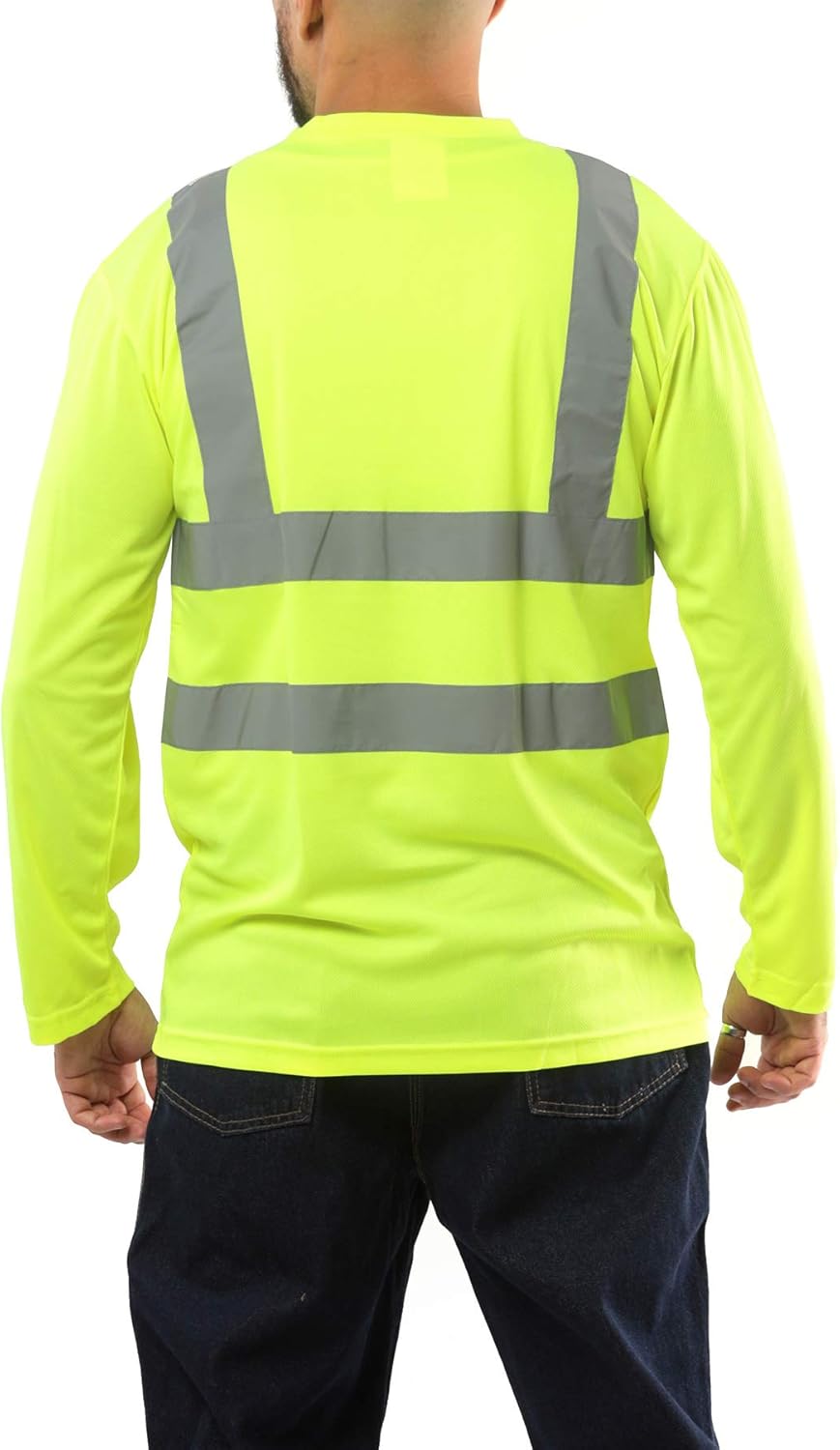 Kolossus 100% Polyester ANSI Class 2 Compliant High Safety Visibility Long Sleeve Safety Shirt : Tools & Home Improvement