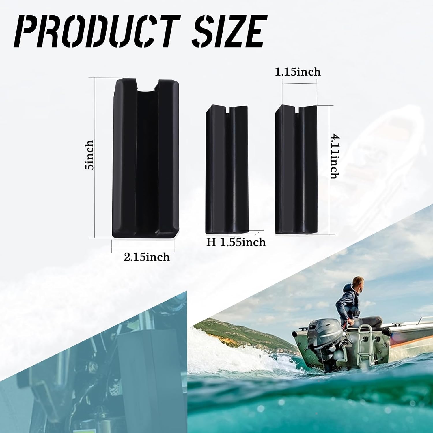 Motor Support and Trailering Motor Locks Compatible With Single Ram Outboard Mercury Evinrude Johnson Yamaha Honda and Tohatsu (3 Pcs Support Kit)