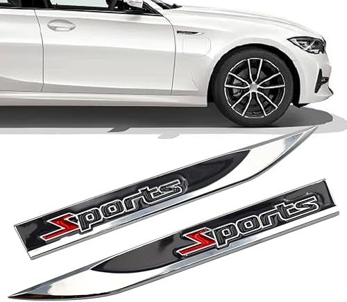2 calcomanías de metal con logotipo deportivo compatible con todos los modelos de camionetas, SUV, camionetas (negro)