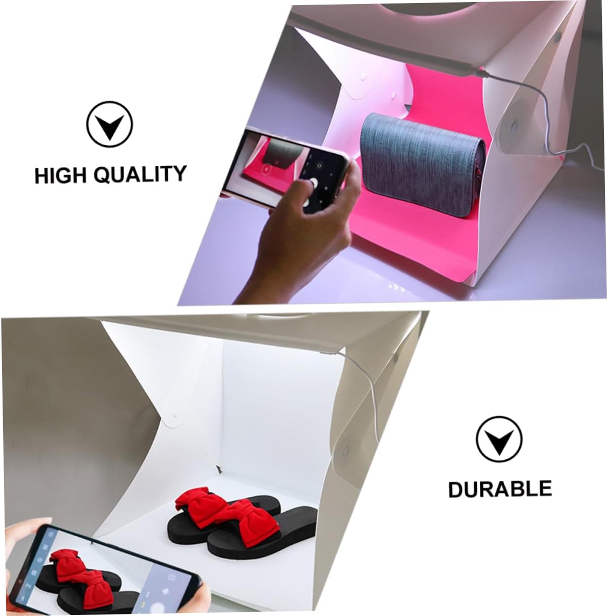 1pc Portable Photography Built Led Lights Folding Studio Tent for Product Display and Photo Shooting USB Powered Backdrops