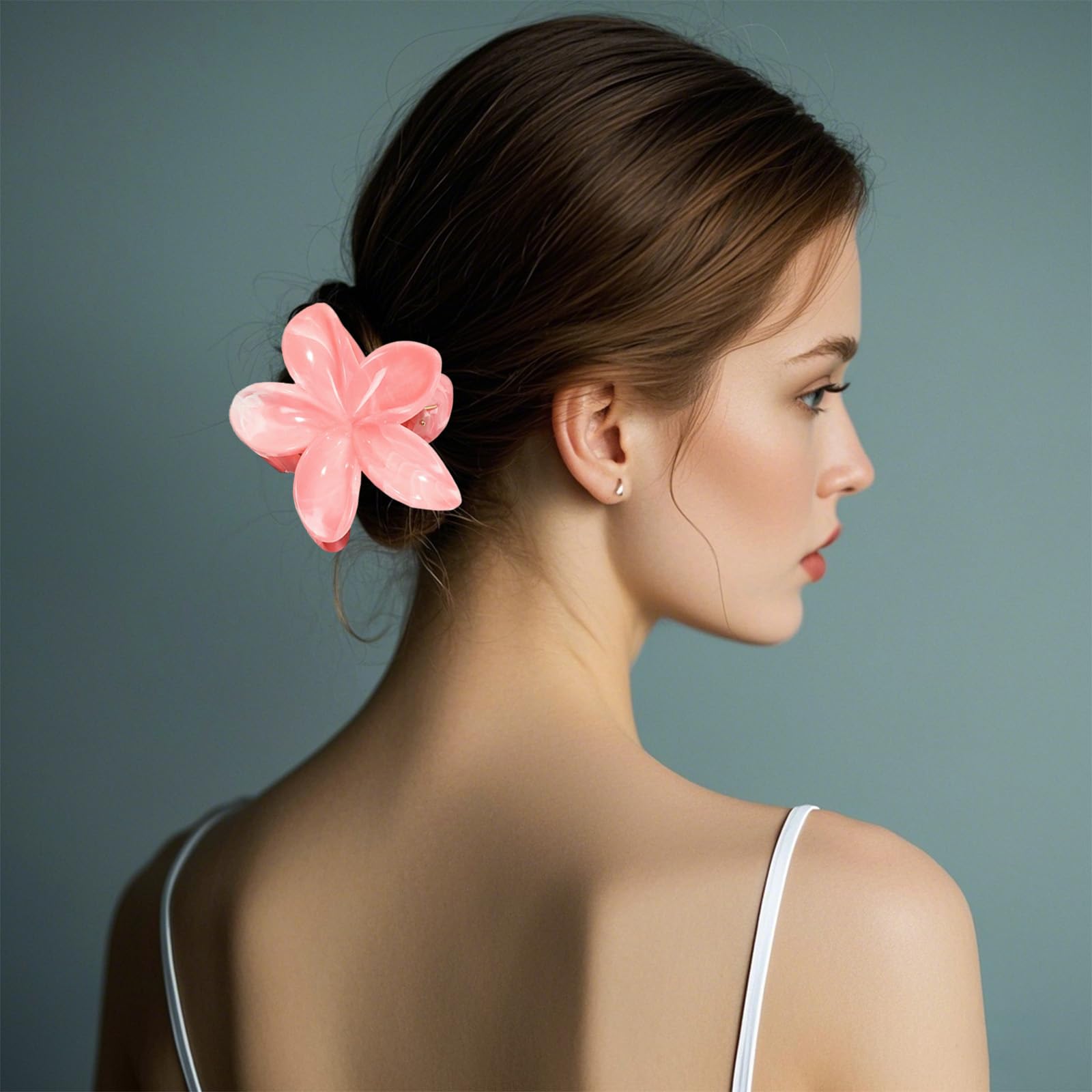 Flomiara 3PCS Flower Hair Clips for Women Hawaiian Hair Claws Summer Travel Hair Accessories, Lateral Strong Hold - Image 2