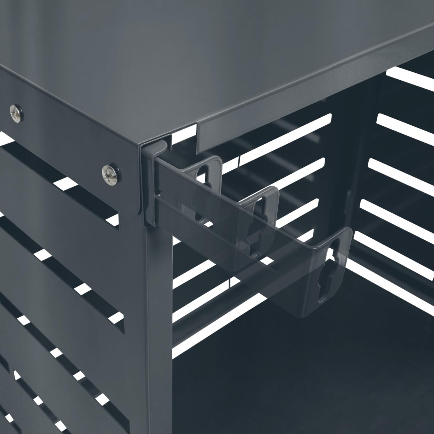IDMarket - Copertura per condizionatore d'aria in metallo grigio carbone per unità esterna 95 x 48 x 80 cm