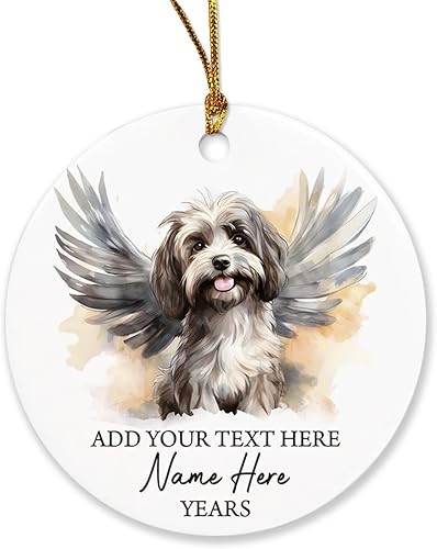 Vista 107 de Adorno conmemorativo personalizado de Bulldog Inglés – Alas de ángel, regalo de Navidad personalizado para perro, mamá y papá Adorno de Bulldog