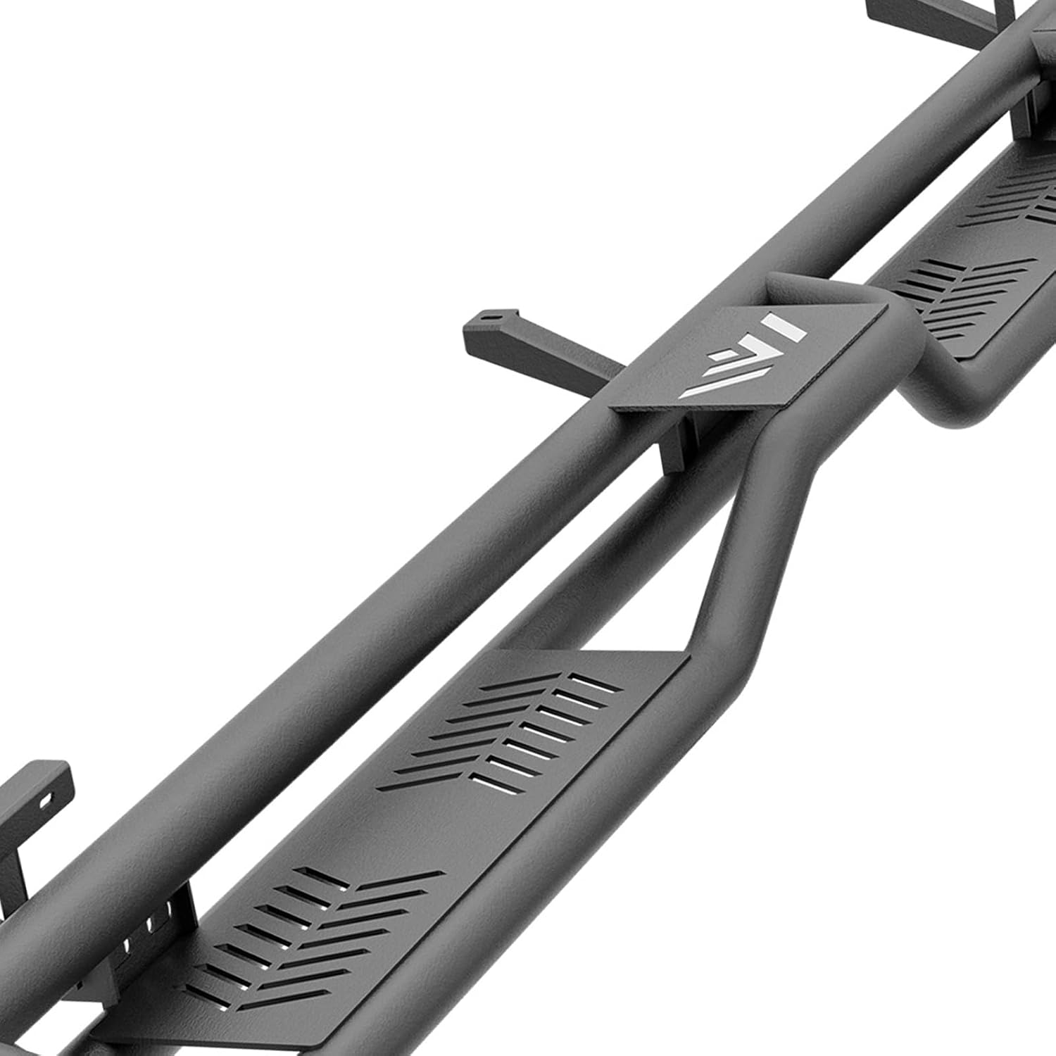 Two Raised Steps Quad Cab Running Boards Compatible for 2002-2008 Dodge Ram 1500, 2003-2009 Ram 2500 3500 Double/Extended Cab Side Steps Rails Nerf Bar Two Stairs Design (Bolt on)