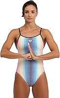 Vista 1 de Arena Traje de baño Performance Circle Stripe Lace Back para mujer