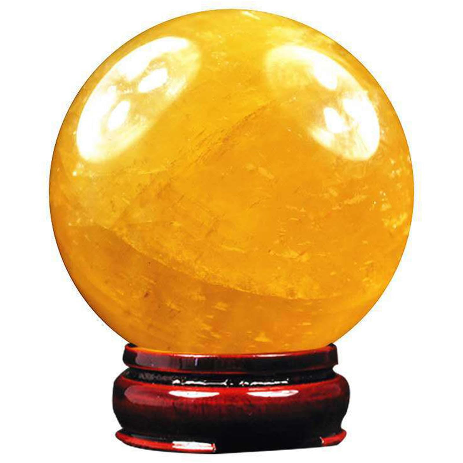 DPURPIWADY Citrine Crystal Sphere Ball, Feng Shui Transparent Quartz with Holder for Wealth and Protect The House,30mm