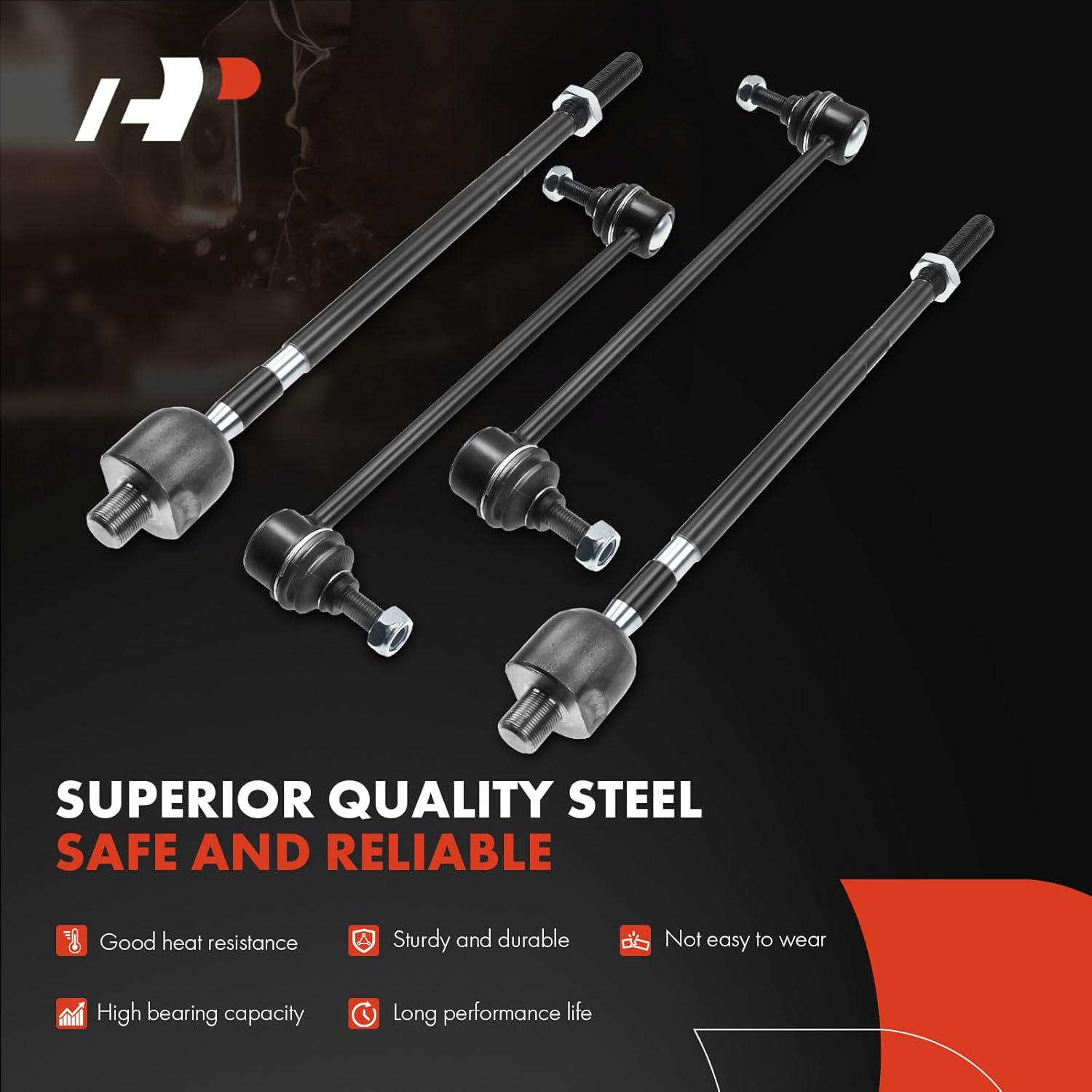 A-Premium Set of 6, Front Sway Bar Link, Inner Outer Tie Rod End, Compatible with Mitsubishi Endeavor 2004-2008 & 2010-2011