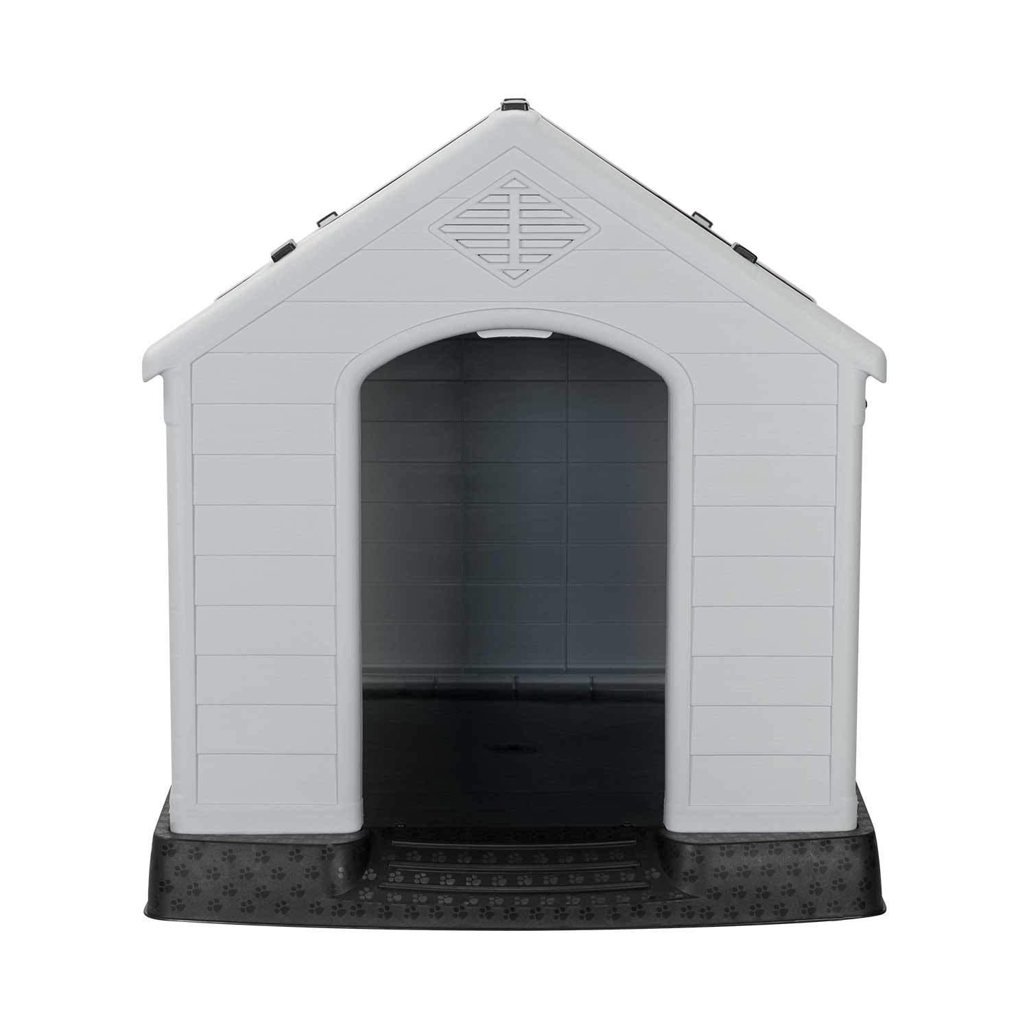 THINIA HOME Caseta de Resina para Perros 98,5x105x96,5cm | Caseta para Perros Grandes | 100% Reciclable y Ecológica | Interior y Exterior